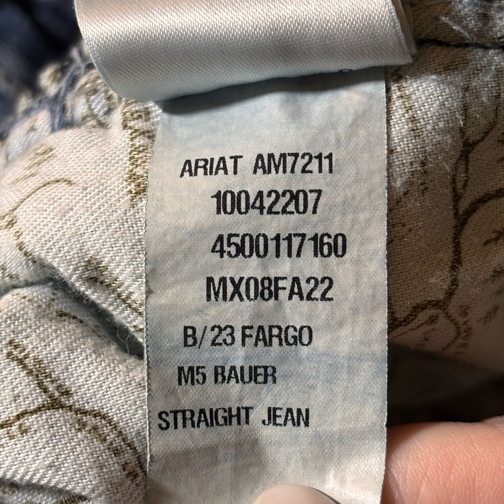 Ariat M5 Men's Classic Blue Straight Fit Straight Leg Work Jeans size 29/30 - Picture 8 of 15